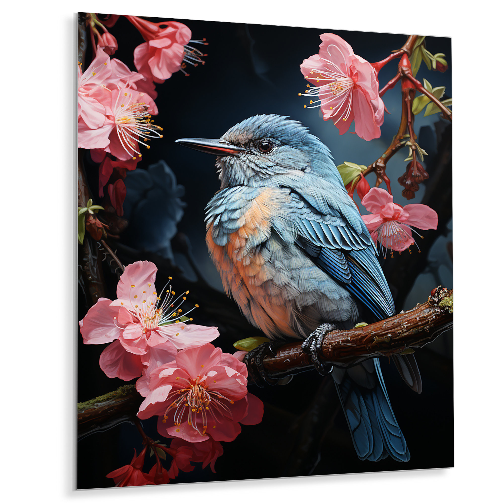 Winston Porter Blue Pink Hummingbird Enchanting Hum Pastoral - Animals